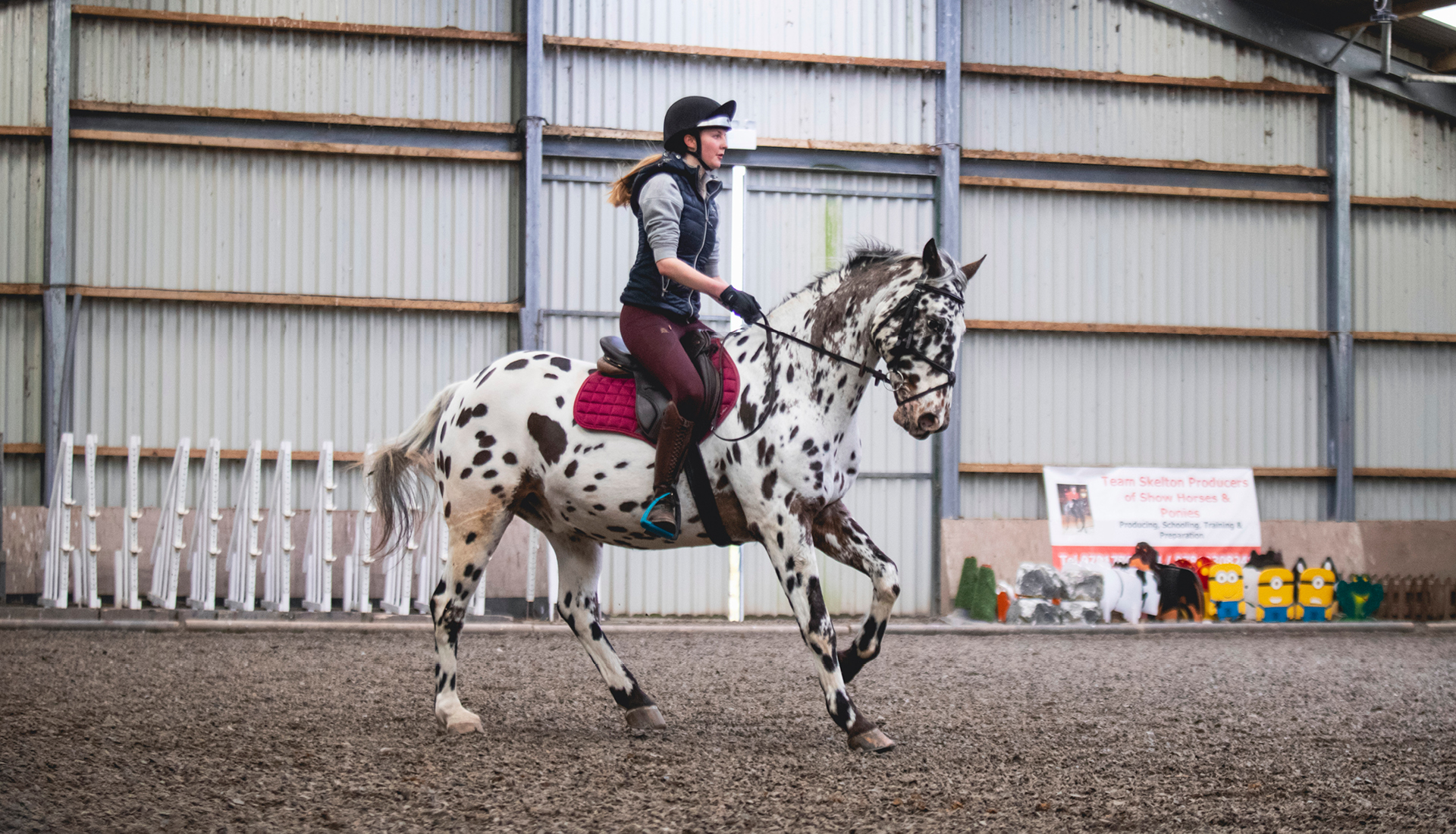 Student on horse in equine centre