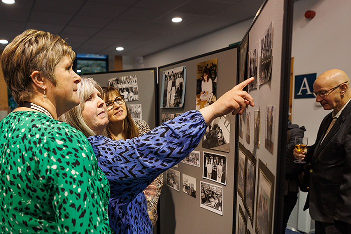 Guests enjoying the archive exhibition