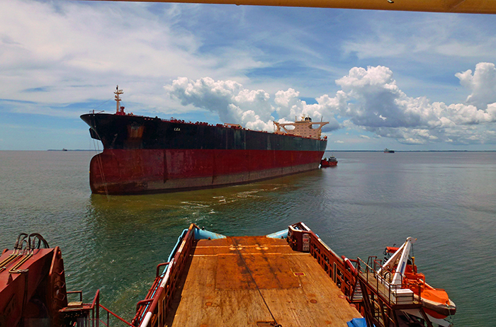 A tanker at sea