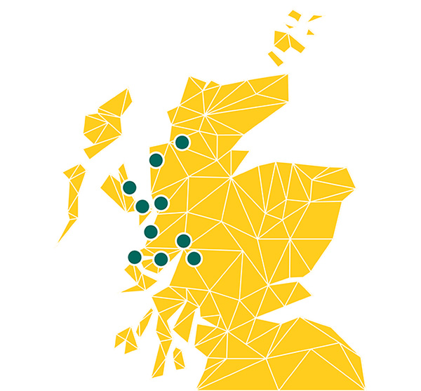 Map of college centres