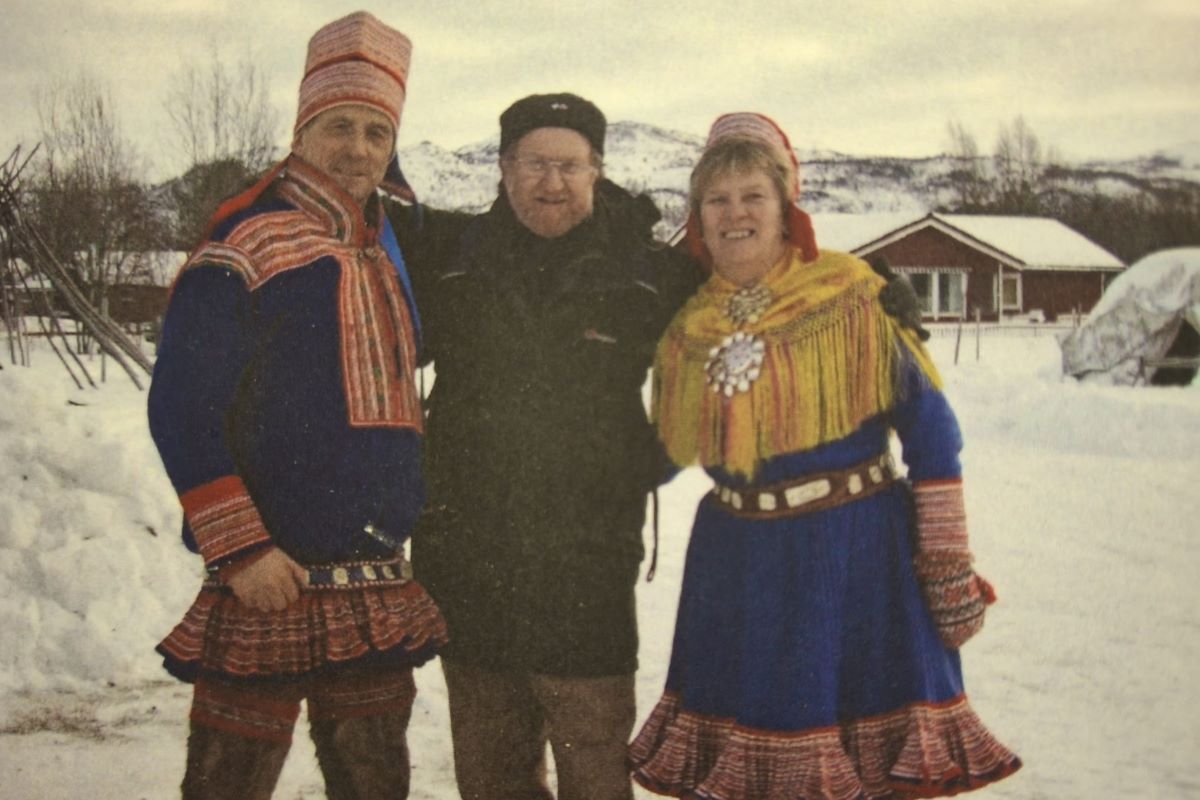 Eric McVicar pictured with Sami people and Inuit people in the Arctic