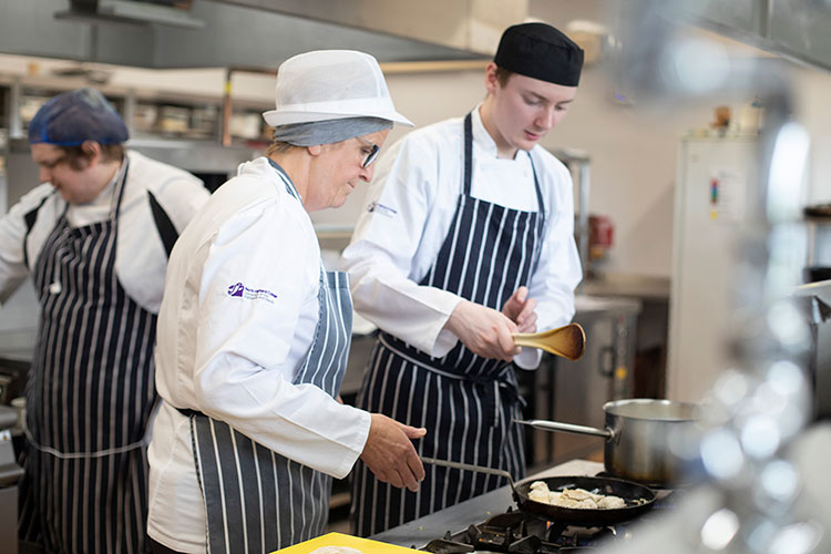 student learning cookery