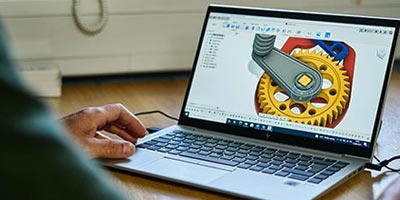 Demonstrating a 3D model in CAD software